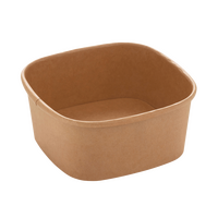 Salatschale eckig 13 x 13 x 5,6 cm, naturbraun, unbedruckt