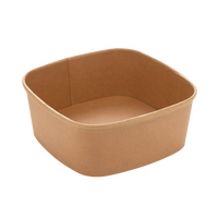 Salatschale eckig 17 x 17 x 6,5 cm, naturbraun, unbedruckt