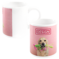 Tasse bedruckt von vorn und seitlich