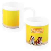 Tasse bedruckt von vorn und seitlich