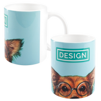 Tasse bedruckt von vorn und seitlich