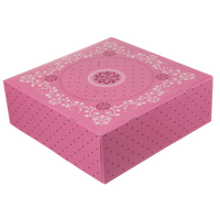  Tortenkarton 34 x 34 x 11 cm, pink, Motiv: Ornamente