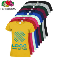 T-Shirt Damen farbig, Premium - Fruit of the Loom, mit einer Druckposition