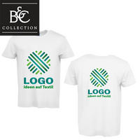 T-Shirt Herren Basic, weiß - B&C Collection, mit zwei Druckpositionen