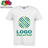 T-Shirt Herren Basic, weiß - Fruit of the Loom, mit einer Druckposition