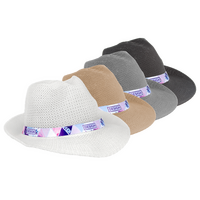 Unisex-Strohhut aus Polyester mit bedrucktem Hutband