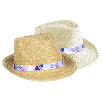 Unisex-Trilby-Palmblatthut mit bedrucktem Hutband