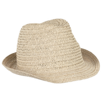 Unisex-Trilby-Strohhut aus synthetischem Papier, ohne Werbeanbringung
