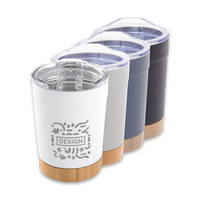 Vakuumisolierter Edelstahlbecher mit Bambusboden bedruckt