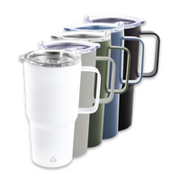 Vakuumisolierter XL-Edelstahlbecher mit Griff unbedruckt