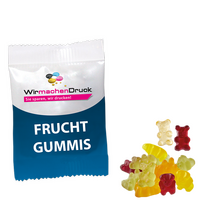 Vegane smart Gummibärchen 10g Tütchen, 4/0 farbig einseitig bedruckt