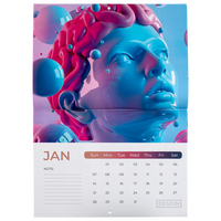 Wandkalender mit Drahtheftung inkl. Lochung, DIN A4, 28-seitig