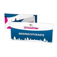 Weihnachtskarte, gefalzt auf DIN lang quer, vertikaler Zickzackfalz, 6-seitig