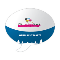 weihnachtskarten-stanzform-sprechblase-mit-partieller-uvlackveredelung