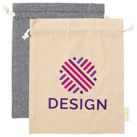 Zuziehbeutel aus recycelter Baumwolle, L