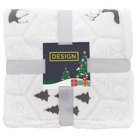 Zweilagige Fleecedecke aus RPET-Flanellfleece, 270 g/m², mit Wintermotiv Zweilagige Fleecedecke aus RPET-Flanellfleece, 270 g/m², mit Wintermotiv