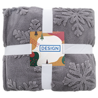 Zweilagige Fleecedecke aus RPET-Korallenfleece, 210 g/m², mit Schneeflockenmuster Zweilagige Fleecedecke aus RPET-Korallenfleece, 210 g/m², mit Schneeflockenmuster