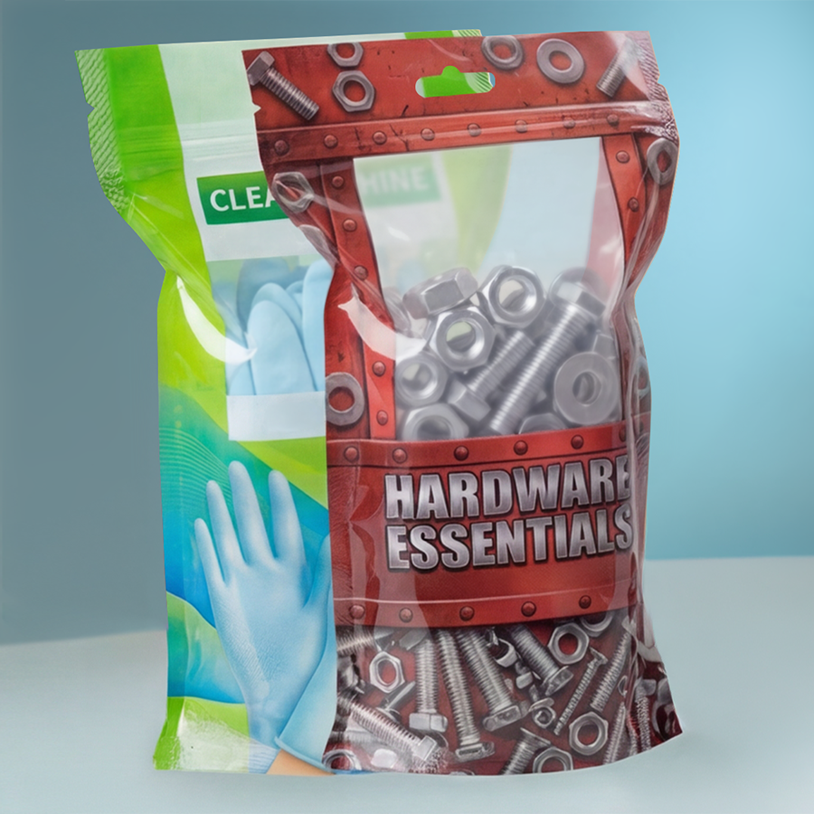 Zwei Doypacks aus Kunststoffverbund, bedruckte Doypacks ideal für Non-Food-Produkte