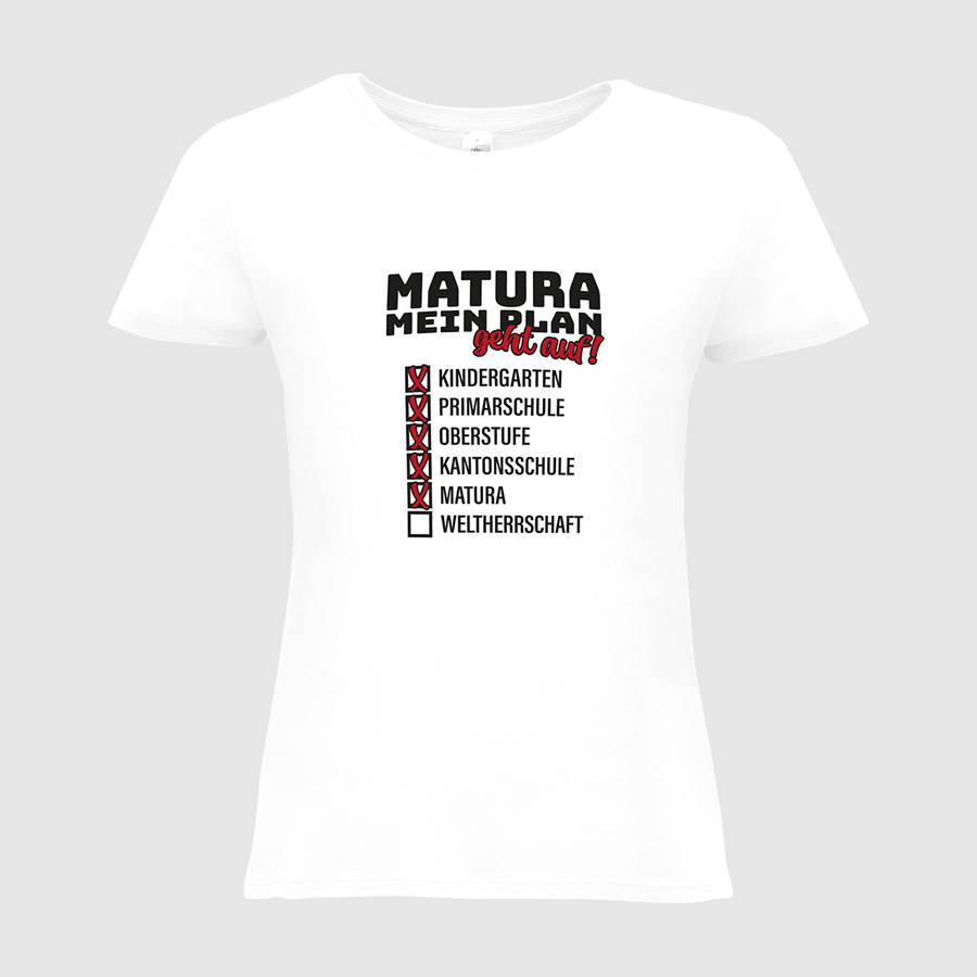 T-Shirt mit Matura-Motiv in weiss von BC Collection Basic für Damen