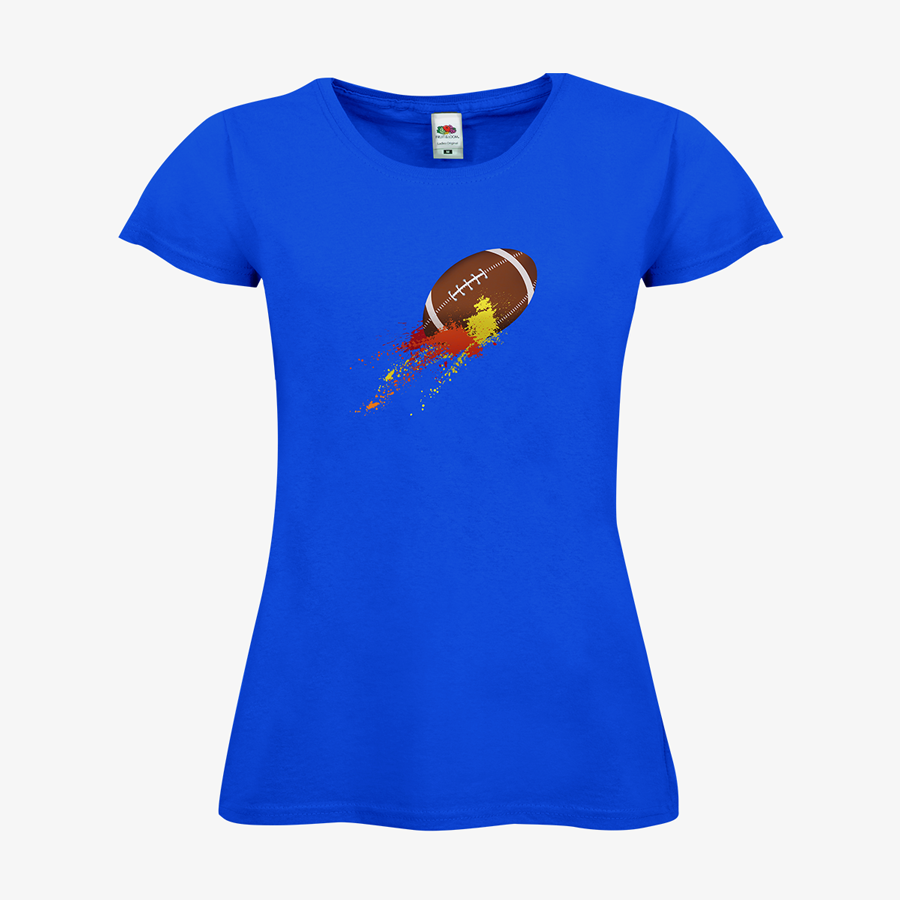 T-Shirt für Damen mit Standardmotiv Football Budget royalblue