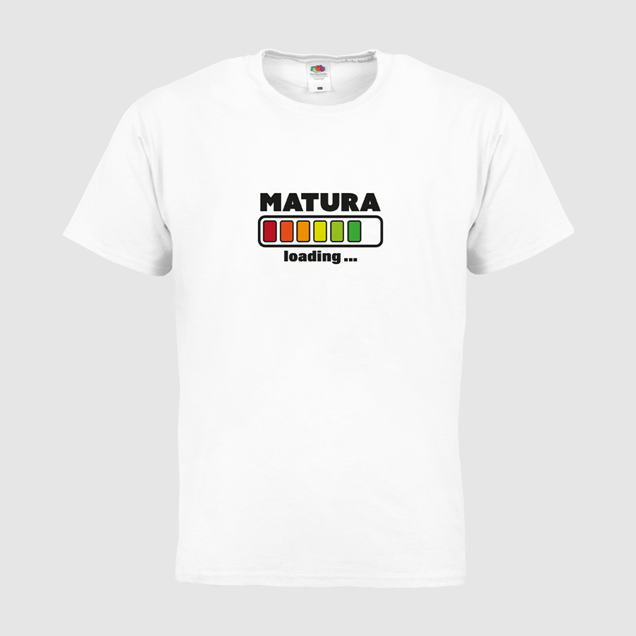 Herren-T-Shirt mit Motiv Matura von Fruit of the Loom Basic in weiss