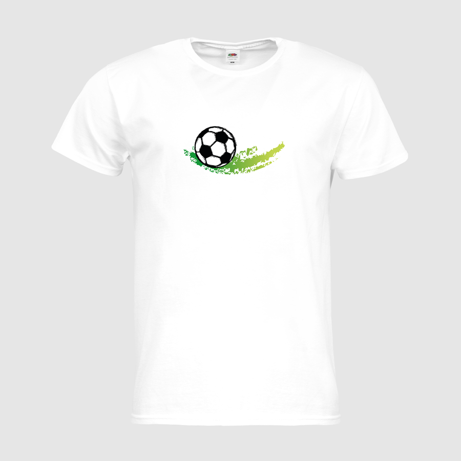 Herren-T-Shirt Motiv Fussball Fruit of the Loom Premium in weiss