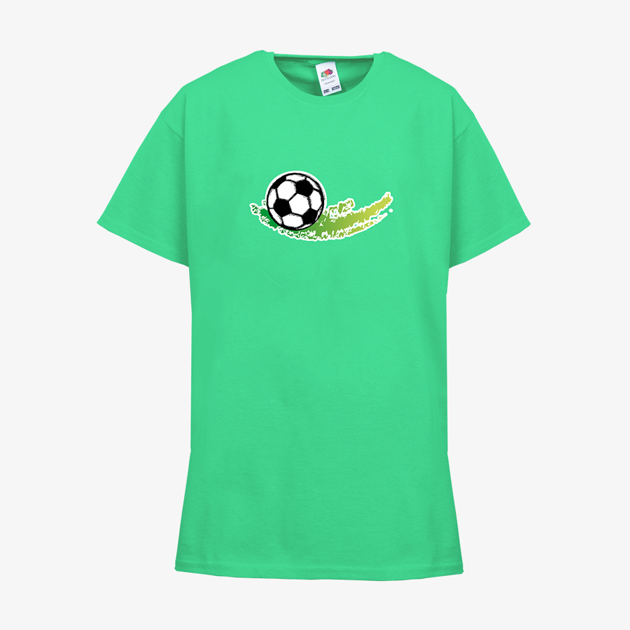 T-Shirt mit Fussballrasen Kinder Fruit of the Loom Basic
