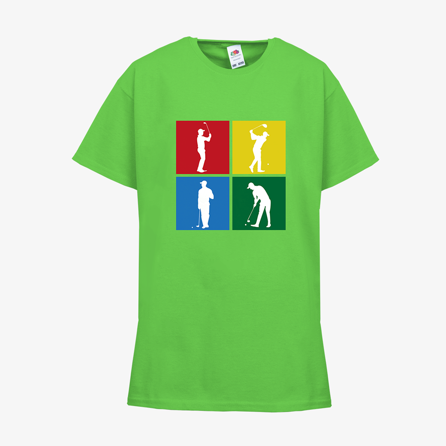Kinder-T-Shirt mit Golfmotiv Fruit of the Loom Basic