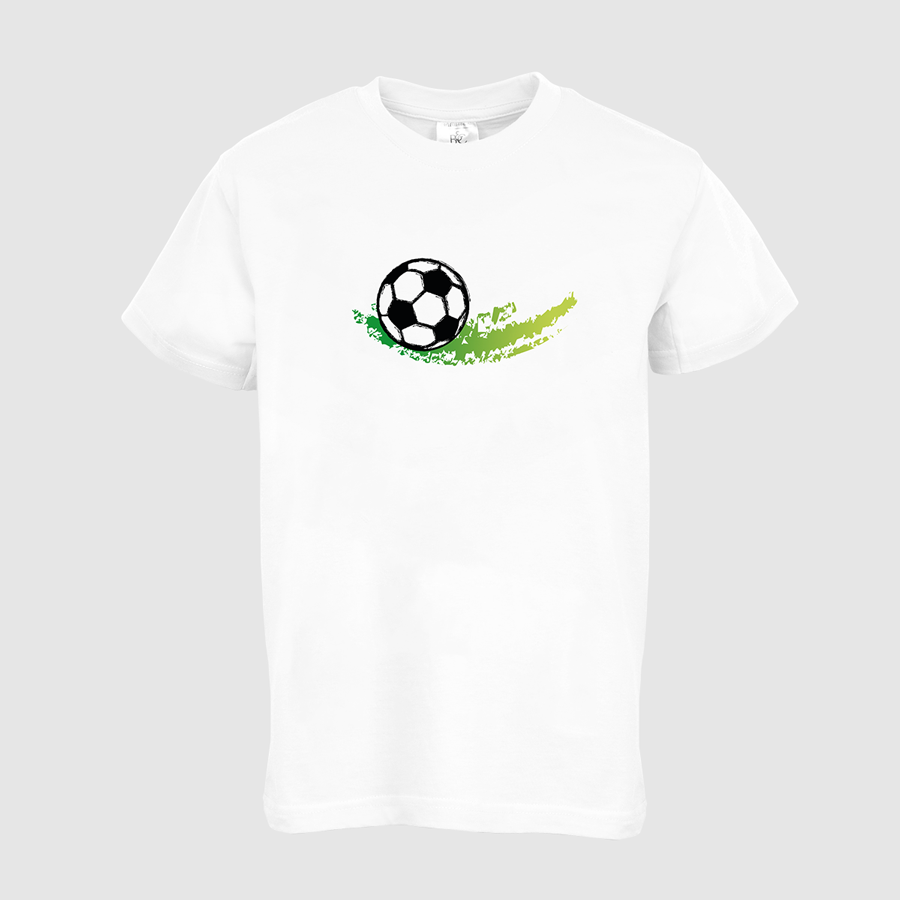 Kinder-T-Shirt mit Fussball-Motiv BC Collection Basic weiss