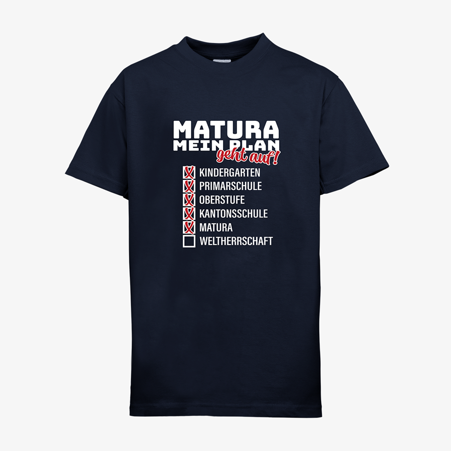 T-Shirt mit Standardmotiv Matura für Jugendliche BC Premium navy