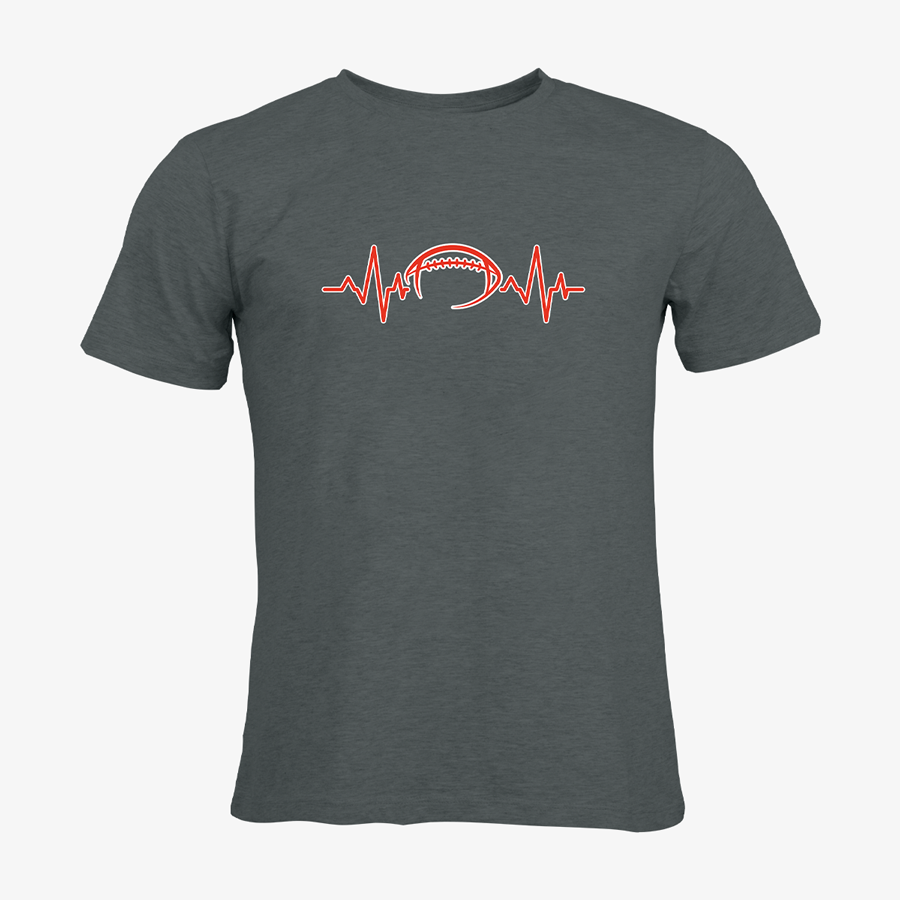 T-Shirt mit Motiv Football EKG-Line Herren Russell Organic Rundhals