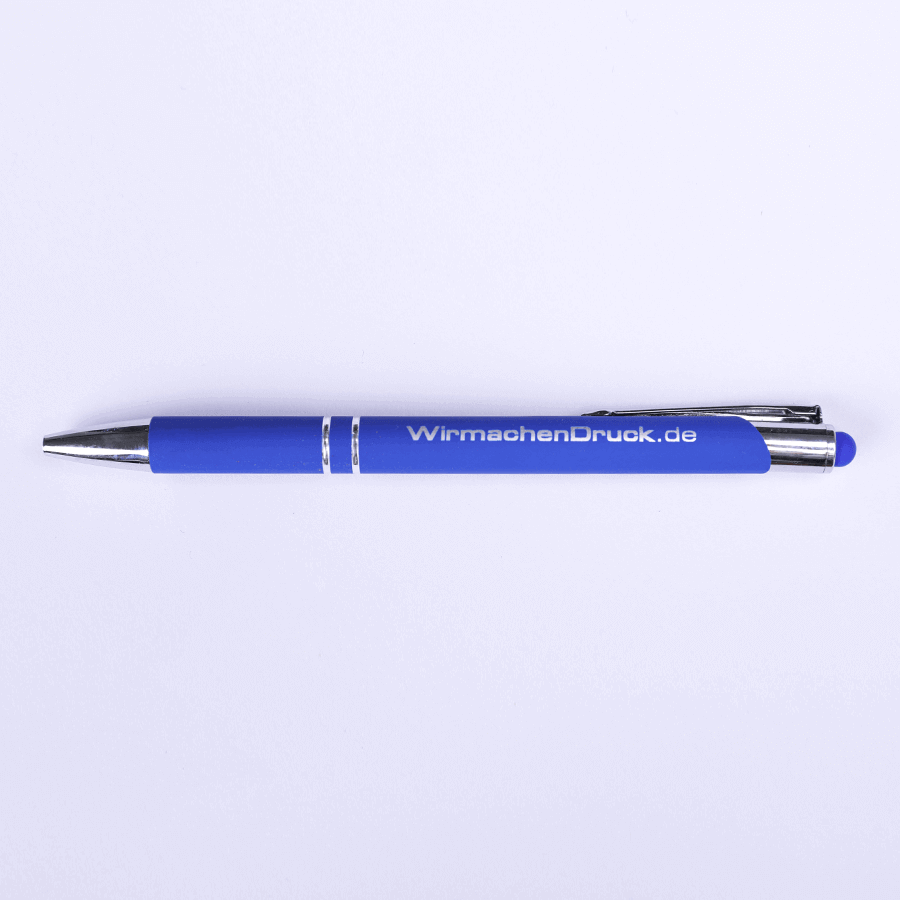 Kugelschreiber Bing mit Softtouch in blau