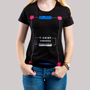 T-Shirt Damen Siebdruck Standard schwarz Vorderseite bedruckt salopp