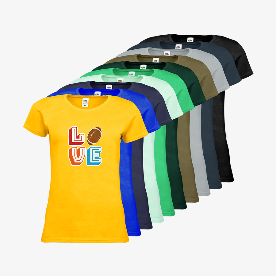 T-Shirts mit Standardmotiv Football Damen Premium Sortiment