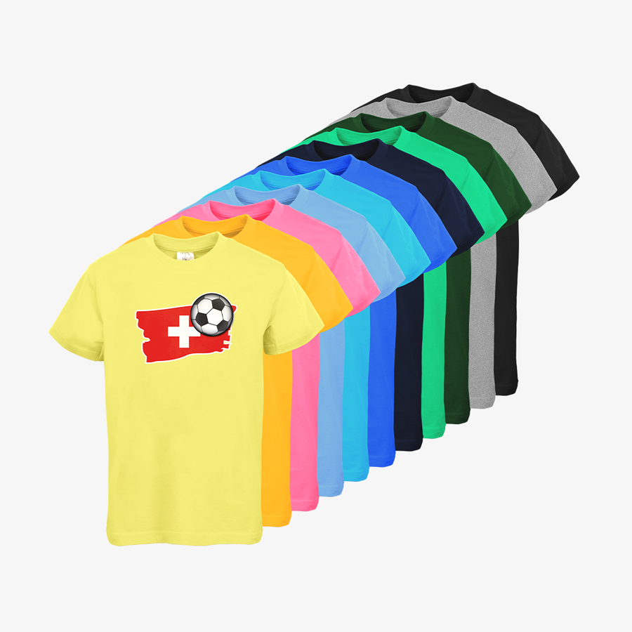 T-Shirts mit Standardmotiv Fussball Schweiz für Kinder Sortiment