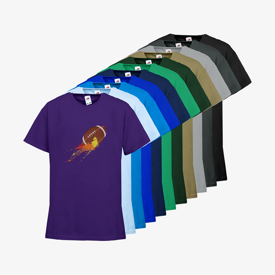 T-Shirts für Kinder mit Motiv American Football Budget Sortiment
