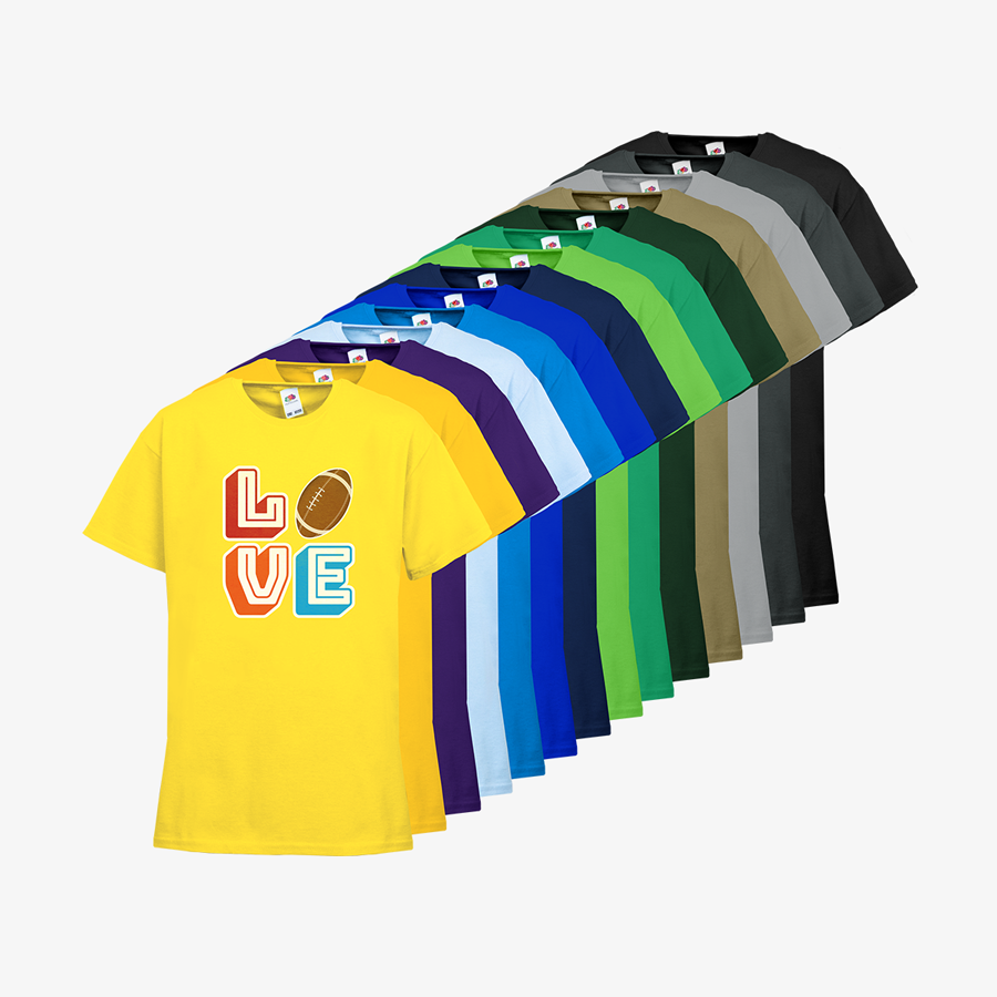 T-Shirts für Kinder mit Football-Motiv Fruit of the Loom Budget Sortiment