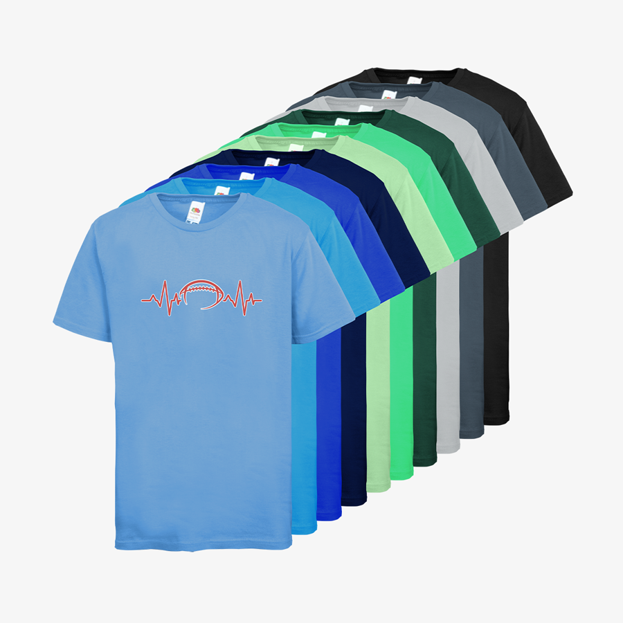 T-Shirts für Kinder mit Motiv Football-EKG-Line Premium Sortiment