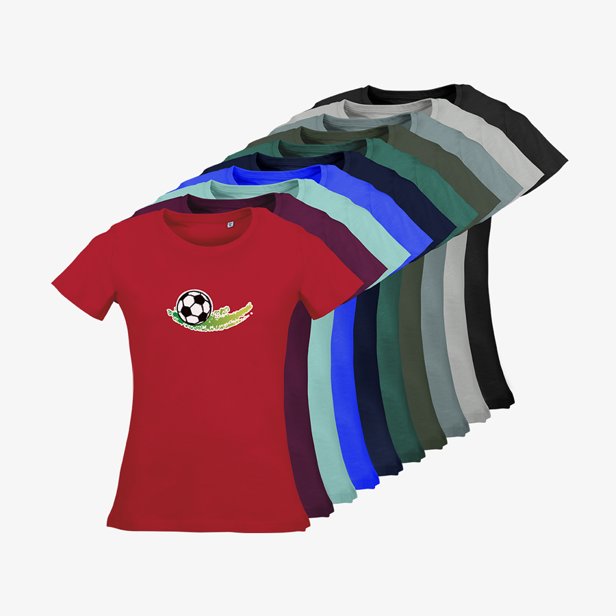 T-Shirts mit Standardmotiv Fussball Damen Russell Organic Sortiment