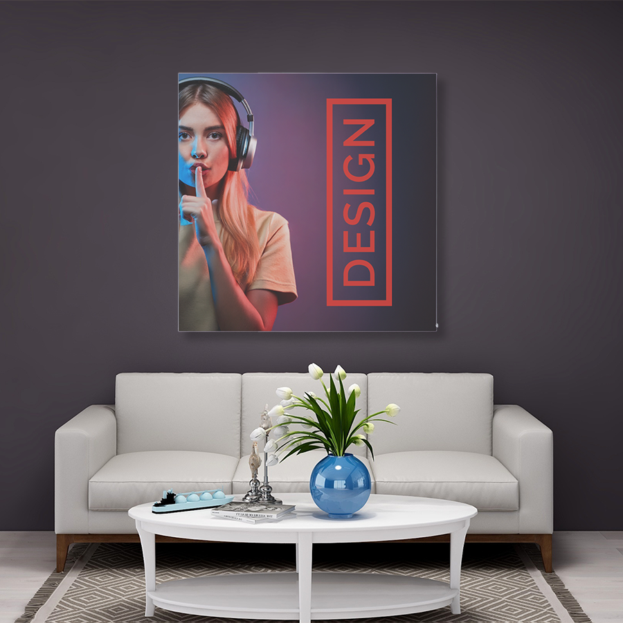 Akustikbild für Wandmontage, bedruckt mit Wunschmotiv