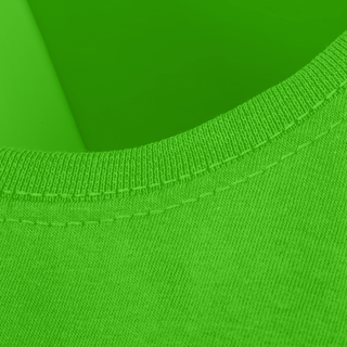 Grünes Kinder-T-Shirt von Fruit of the Loom mit Detailansicht des Rundkragens