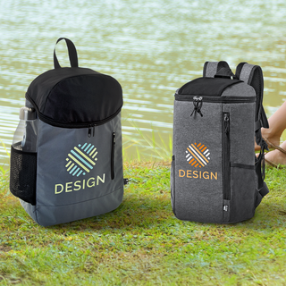 Zwei hochwertige Kühlrucksäcke mit vollfarbigem Digitaltransferdruck