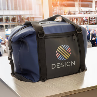 Vollfarbig bedruckte Reise-Kühltasche (19 l) mit zwei Reissverschlussfächern