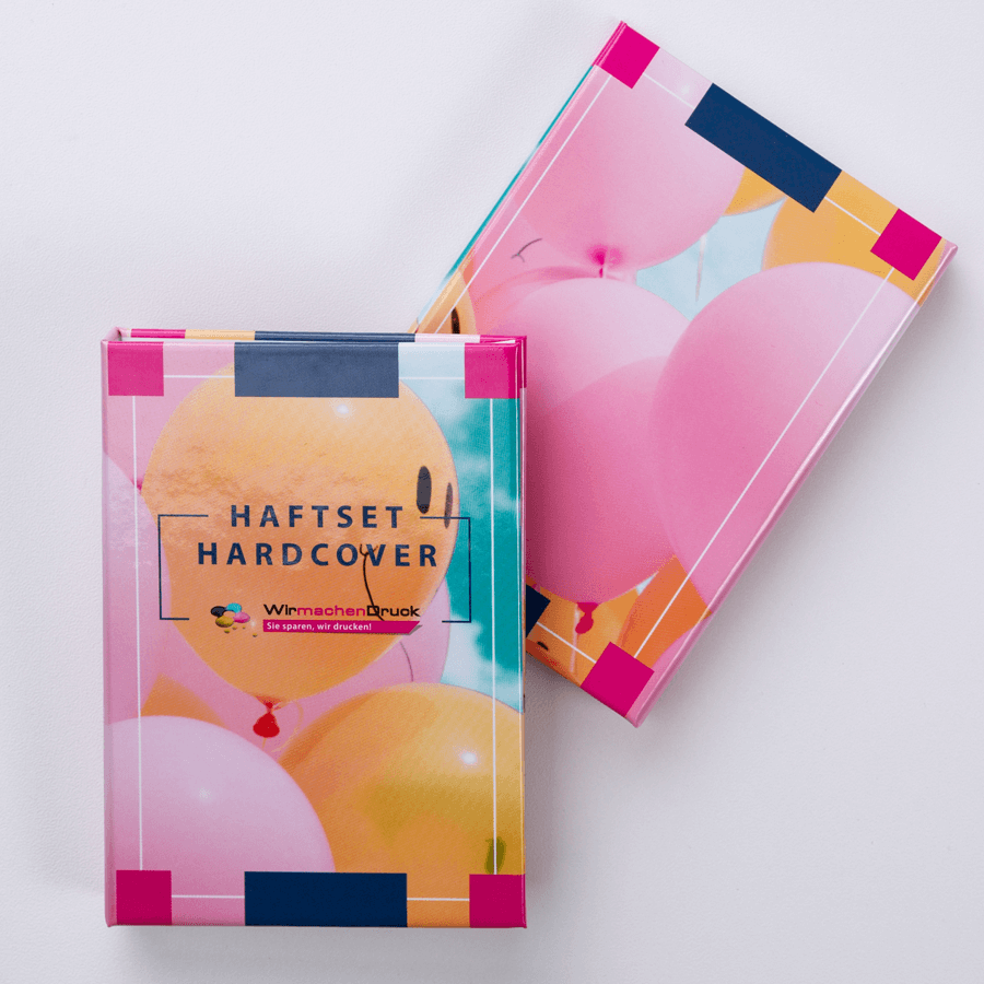 Hardcover-Haftset, Vorder- und Rückseite