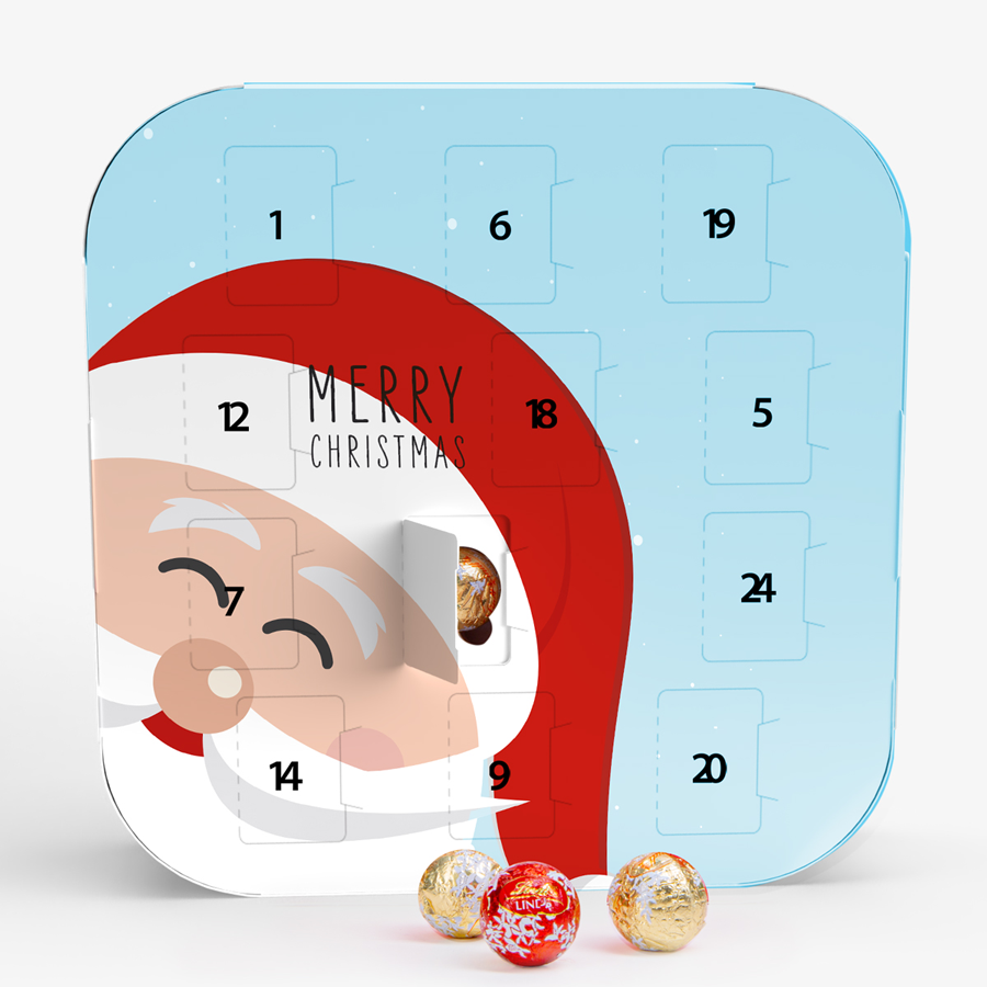 Lindt Lindor beidseitiger Adventskalender Frontalansicht