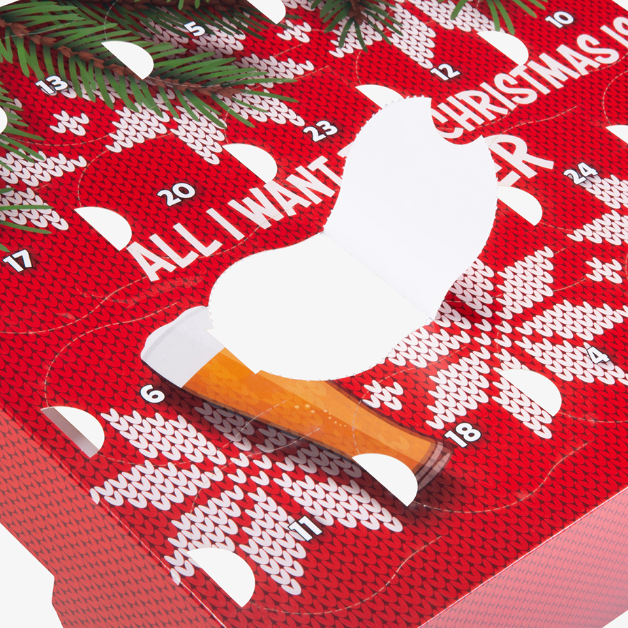 Detailansicht Adventskalender Bierkasten