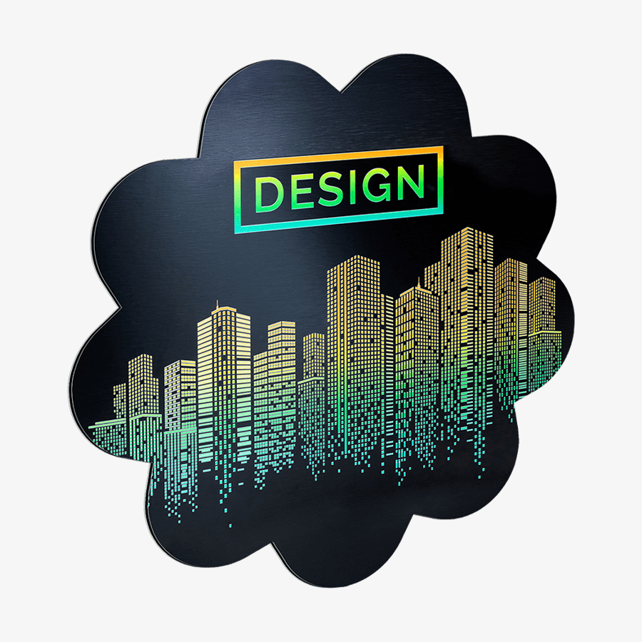 gebürstete, schwarze Aluminiumverbundplatte in freier Form mit 4/0-farbigem Plattendirektdruck