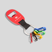 Schlüsselanhänger Aluminium mit Mini-Karabinerhaken rot