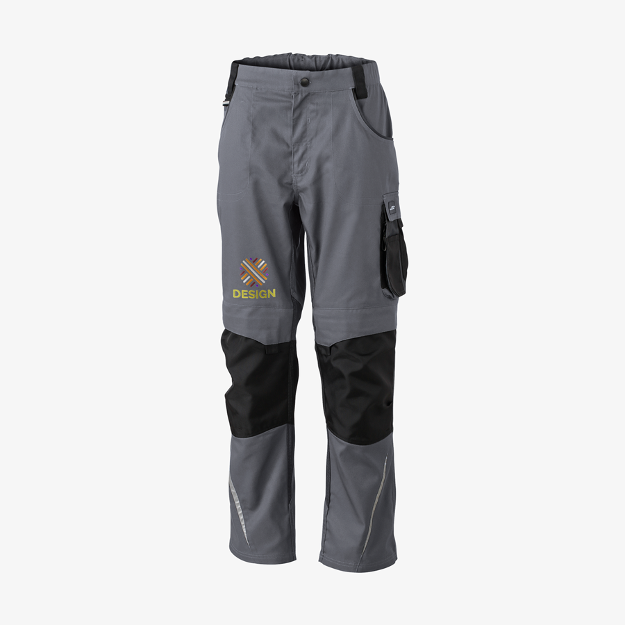 Bestickte Premium-Arbeitshose von JAMES & NICHOLSON in grau