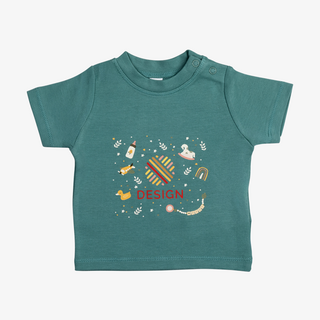 Baby-T-Shirt aus 100 % Bio-Baumwolle mit vollfarbigem Digitaltransferdruck